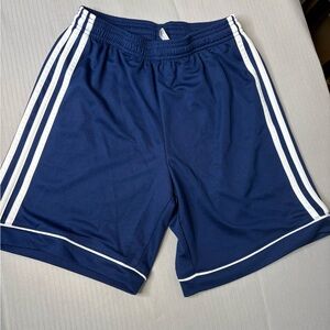 Adidas Navy Blue Athletic  Boys Shorts with White Stripes size Small K
